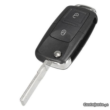 Chave Flip Key 2 botões VW Audi Skoda Seat c/ Imo