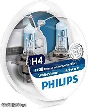 Lâmpadas Philips WhiteVision H4 + W5W x2
